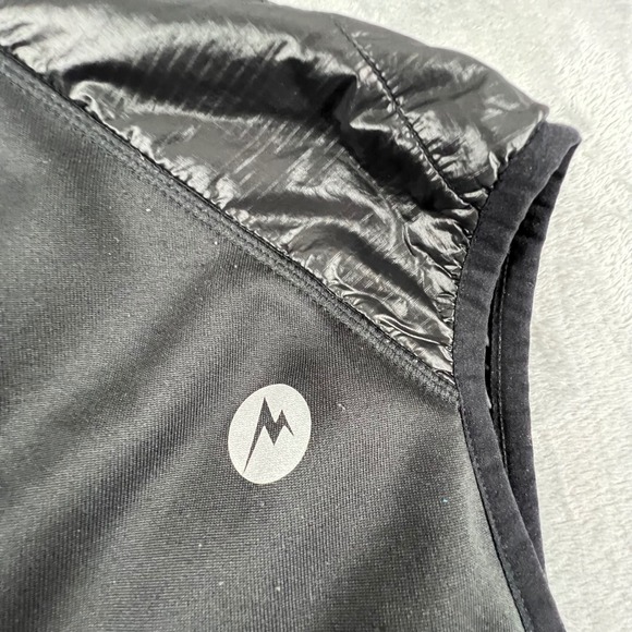 Marmot Polartec Insulated Quilted Puffer Vest Black XL Full Zip Pockets Gorp Ski - Picture 10 of 16